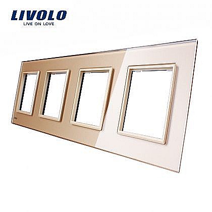 Livolo - Ramă Priză Cvadruplă auriu