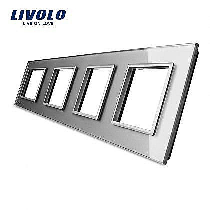 Livolo - Ramă Priză Cvadruplă gri
