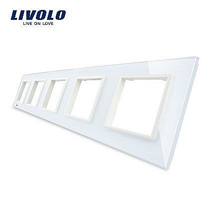 Livolo - Ramă Priză Cvintuplă alb
