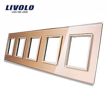 Livolo - Ramă Priză Cvintuplă auriu