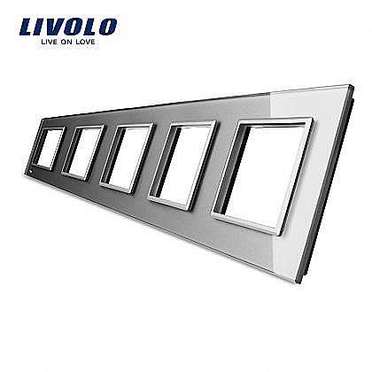 Livolo - Ramă Priză Cvintuplă gri