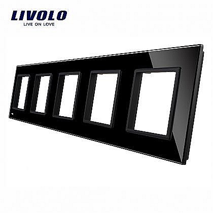 Livolo - Ramă Priză Cvintuplă negru