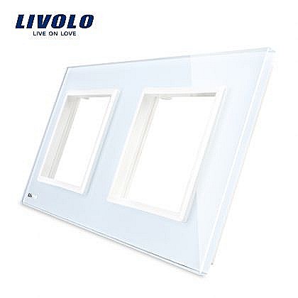 Livolo - Ramă Priză Dublă alb