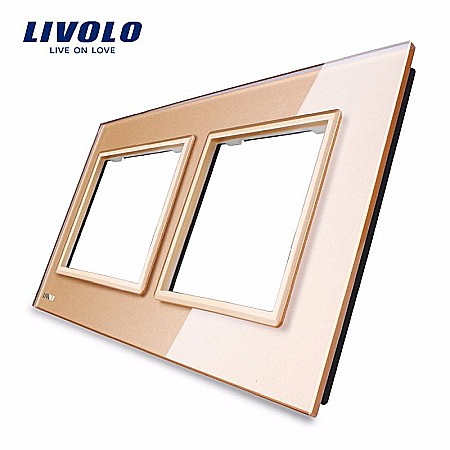 Livolo - Ramă Priză Dublă auriu