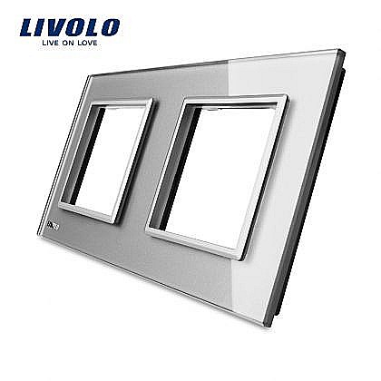 Livolo - Ramă Priză Dublă gri