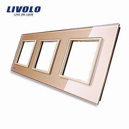Livolo - Ramă Priză Triplă auriu