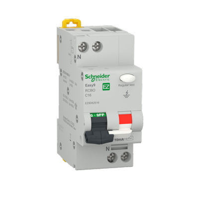 Curba C - Siguranta automata Schneider 16A 1P+N 10mA curba C tipAC 4,5kA RCBO Easy9 EZ9D62616