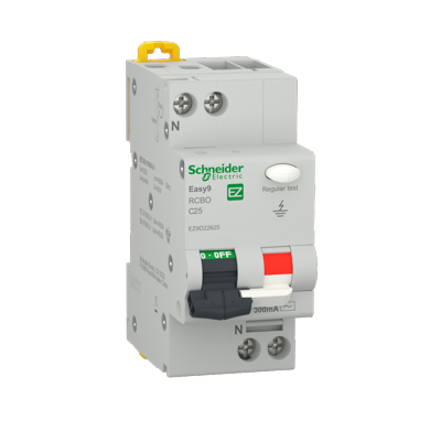 Sigurante Schneider - Siguranta automata Schneider 25A 1P+N 300mA curba C tipAC RCBO Easy9 EZ9D22625