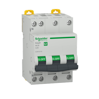 Curba C - Siguranta automata Schneider 25A 3P+N curba C 4,5kA Easy9 EZ9P32725