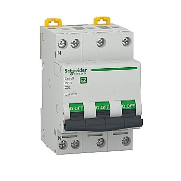 Curba C - Siguranta automata Schneider 32A 3P+N curba C 4,5kA Easy9 EZ9P32732