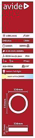 Spot LED ALU 18W Ø220 lumina calda [1]