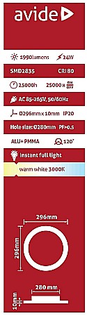 Spot LED ALU 24W Ø296 lumina calda [2]