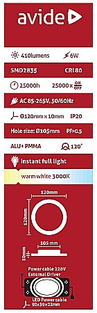 Spot LED ALU 6W Ø120 lumina calda [2]