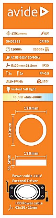Spot LED ALU 6W Ø120 lumina neutra [1]