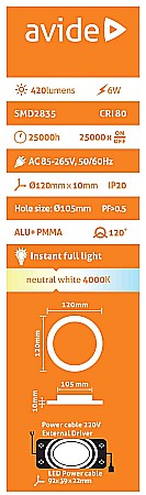 Spot LED ALU 6W Ø120 lumina neutra [1]