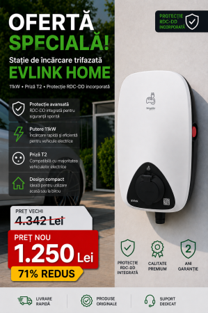 Materiale instalatii fotovoltaice - Stație încărcare Schneider Electric EVlink Home 11kW Type 2 RDC-DD