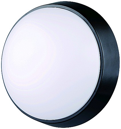 Iluminat exterior - (Titania-R) Aplica perete rotunda IP54 14W NW Negru