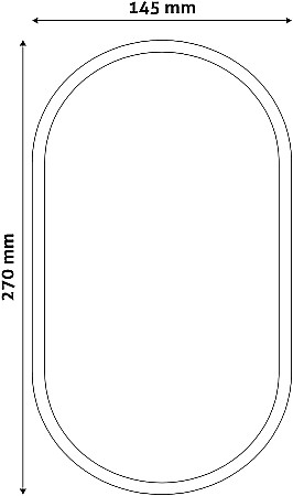 (Triton-O) Aplica perete Oval IP65 20W NW Alb [1]