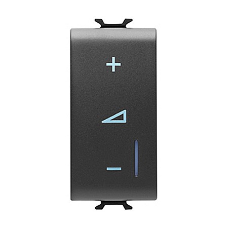 Gewiss Chorus - Variator universal cu buton 1 modul CH/Negru Satin