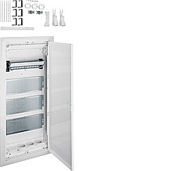 Tablouri multimedia - Volta multimedia 48 module, 3 Priză SCHUKO, accesorii montaj cu usa metalica - HAGER VU48NW