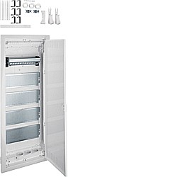 Tablouri multimedia - Volta multimedia 60 module, 3 Priză SCHUKO, accesorii montaj cu usa metalica - HAGER VU60NW