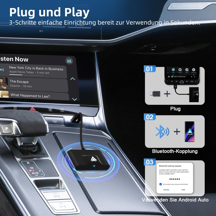 Adaptor Android Auto, bluetooth,  Sixriver - Amazon, negru [3]