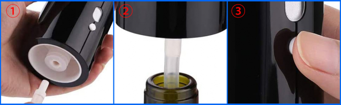Aerator Electric Reincarcabil, Decantor pentru Vin, Dop vacuum, SisDruo - Amazon Negru [5]
