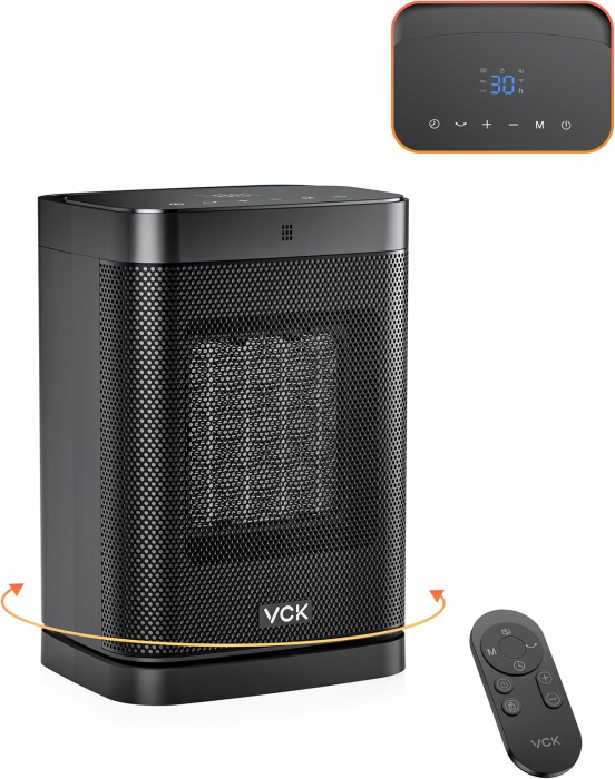 Aeroterma ceramica turn , oscilatie 80 grade, timer 12 h, 3 moduri,  1500W, telecomanda, VKC-Amazon [5]