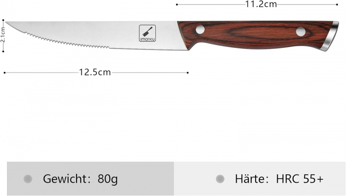 Set 6 cutite friptura ,12.5 cm, otel inoxidabil, maner din Pakkawood, cutie cadou, Imarku-Amazon [4]