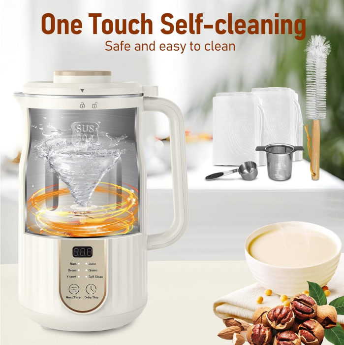 Aparat automat lapte vegetal, migdale, ovaz, soia, 1000ml, AlfaBot N2 Amazon [5]