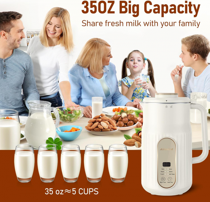 Aparat automat lapte vegetal, migdale, ovaz, soia, 1000ml, AlfaBot N2 Amazon [3]