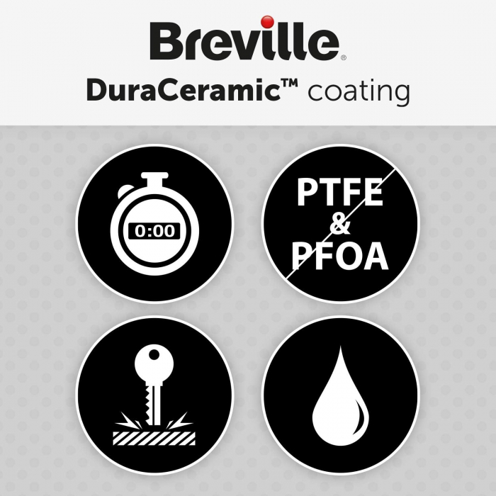 Aparat de gofre Breville DuraCeramic VST072X, 850W - GRAD A [5]