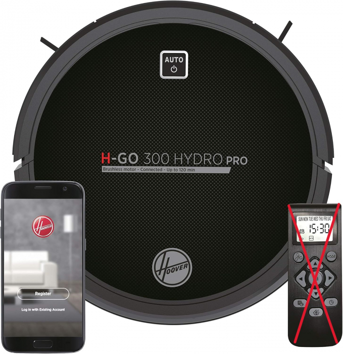 Aspirator Robot Hoover HGO330HC, 720 W, 0.35 L, Wi-Fi, Alexa&Google Home, Negru [5]