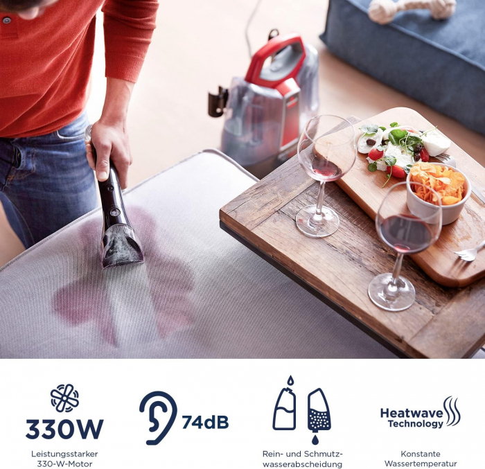 Aspirator cu spalare pentru covoare si tapiterii Spot Clean Pro Heat, Bissell, Tehnologie Heatwave, Sistem patentat 2-in-1 rezervoare, 330 W - GRAD B [3]