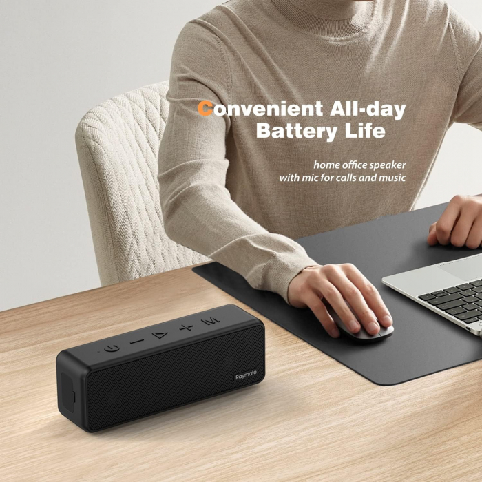 Boxa portabila bluetooth, IPX7, Li-ion, 20W, autonomie 15h, Raymate-Amazon, negru [3]