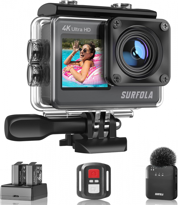 Cameră video sport Surfola 4K 60FPS, 40M, unghi 170 - GRAD A [1]