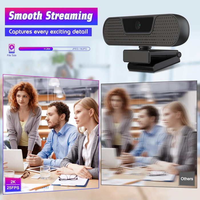 Camera web 4K, 4 microfoane, autofocus, 85 grade, MAC, Windows, Amazon - GRAD A [2]