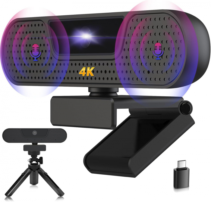 Camera web 4K, 4 microfoane, autofocus, 85 grade, MAC, Windows, Amazon - GRAD A [1]