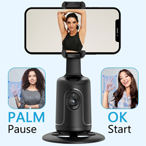 Suport telefon cu urmarire faciala automata, rotire 360° ,conversatii video, vlog-uri si live-uri, telecomanda bluetooth inclusa, alb [6]