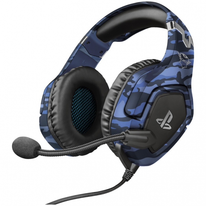 Casti Gaming Trust GXT 488 FORZE-B, Blue, licenta oficiala pentru PlayStation 4, compatibile PlayStation 5, albastru camo [2]