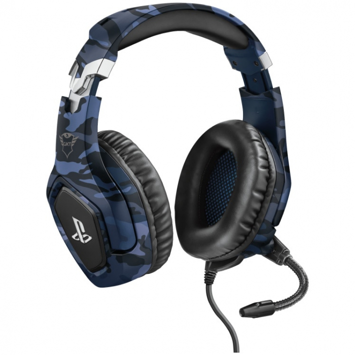 Casti Gaming Trust GXT 488 FORZE-B, Blue, licenta oficiala pentru PlayStation 4, compatibile PlayStation 5, albastru camo [1]