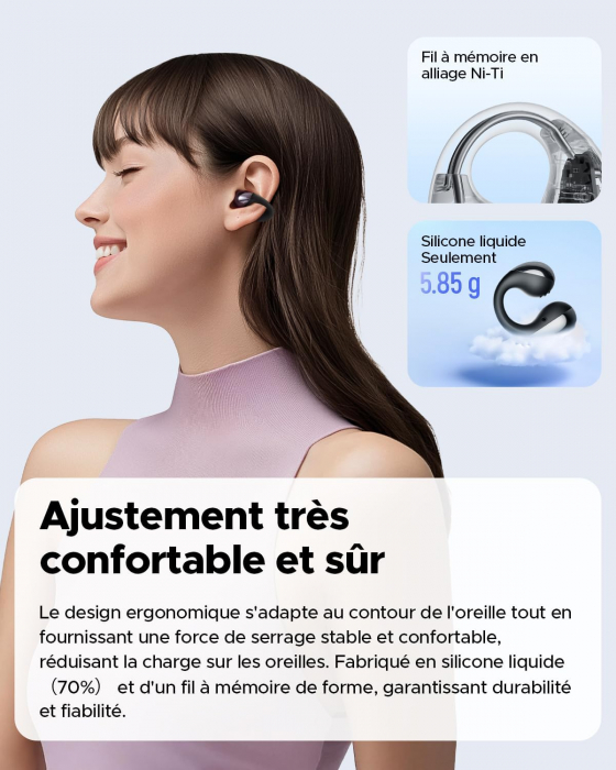 Casti SoundPEATS PearlClip, bluetooth 5.4, Casti cu clips, IPX5 - GRAD A [4]