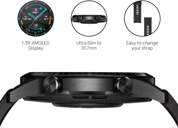 Ceas smart Huawei GT 2 46mm, Negru [5]