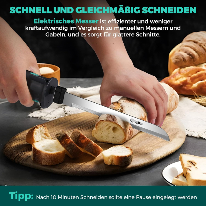 Cutit Electric, fara Fir, Li-Ion, 8V, 2000 mAh, pentru Taiere Paine, Carne si Branza - GRAD A [5]