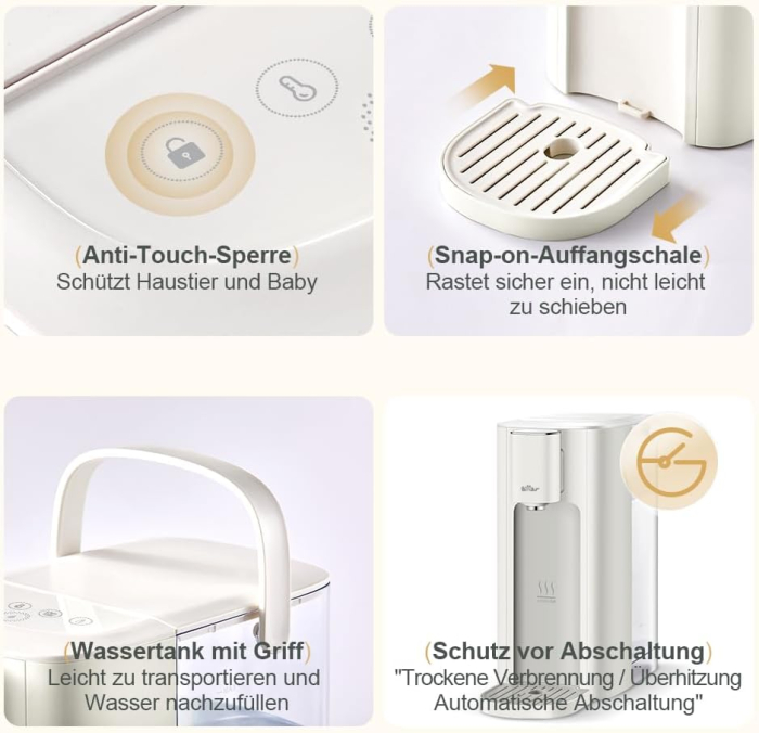 Dispenser apa fierbinte Bear 3 L cu ecran tactil si 6 temperaturi presetate - GRAD A [7]