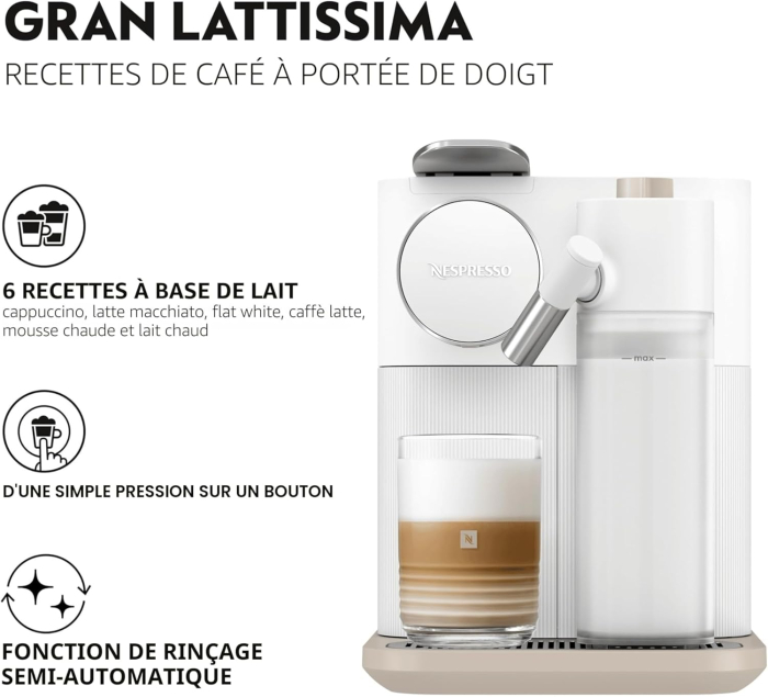 Espressor DeLonghi Nespresso EN 640.B Gran Lattissima, Alb - GRAD A [2]
