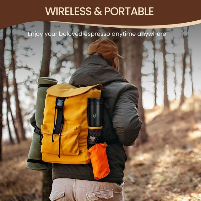 Espressor portabil electric, capsule sau cafea macinata, extractie rece sau calda, pentru Camping, Masina, Calatorie, Negru - GRAD A [6]