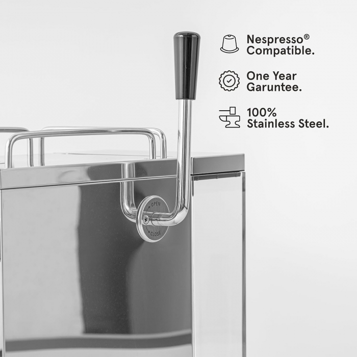 Expressor compatibil capsule Nespresso®, 19 Bar, 1450W, Grind One, spumator pentru lapte, otel inoxidabil [4]