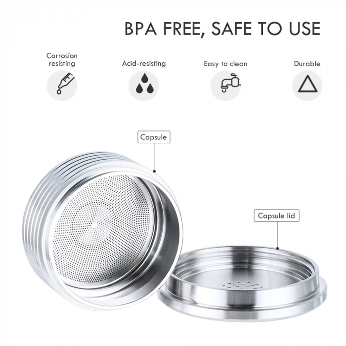 Expressor cu capsule, Delta Q Mini Qool , 1200 W, 19 bar, gri plus 2 capsule inox reutilizabile - GRAD A [6]
