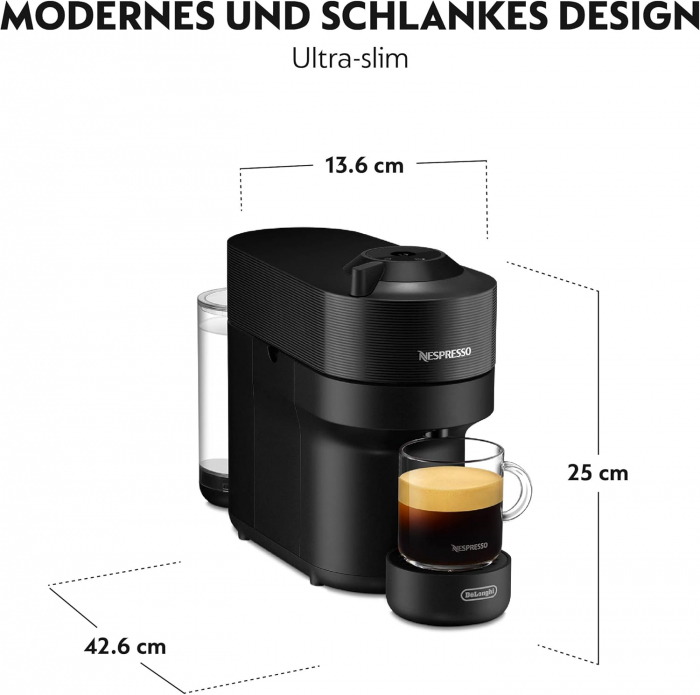 Expressor De'Longhi Nespresso Vertuo Pop ENV90.B, 1260W,  negru [3]